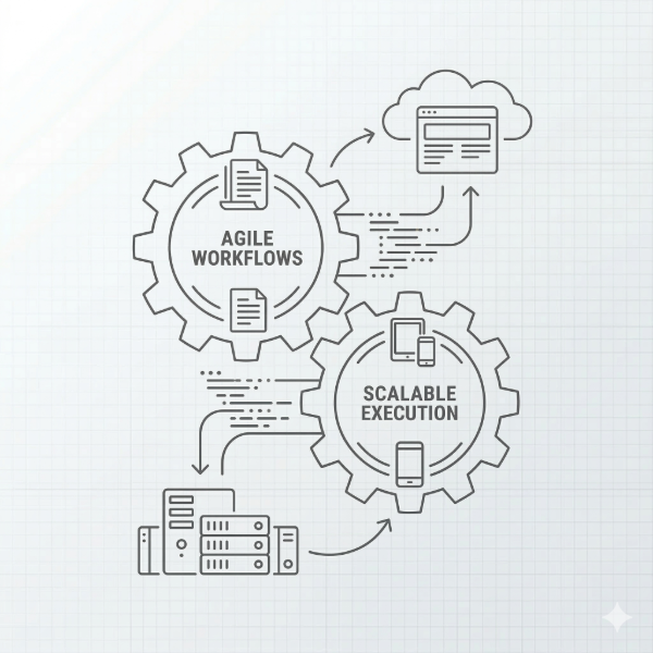 Marketing technology stack and secure data architecture visualization